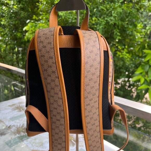 Gucci GG Disney X Mickey Mouse Supreme Leather Backpack Tan Brown Italy Bag NEW main image 13